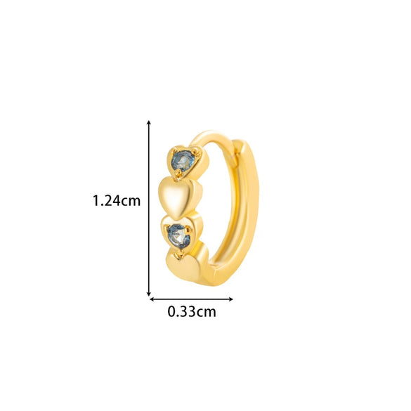 Wholesale Metal Zircon Heart Shape Pendant Cartilage Earring With Electroplating