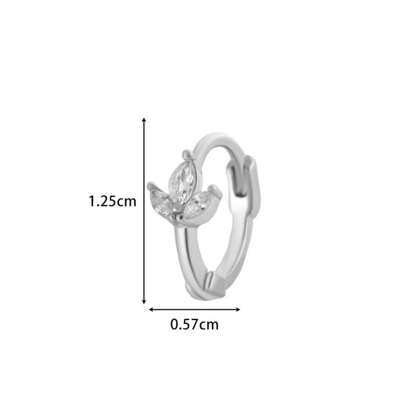 Wholesale Metal Zircon Heart Shape Pendant Cartilage Earring With Electroplating