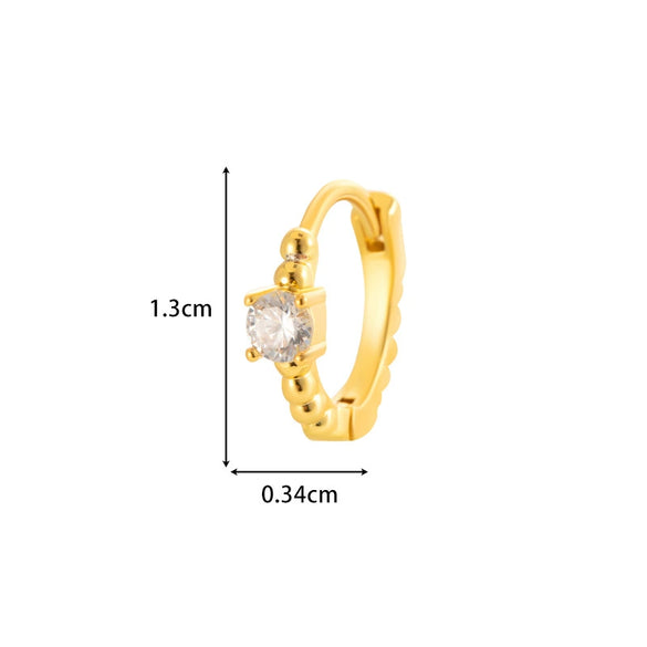 Wholesale Metal Zircon Heart Shape Pendant Cartilage Earring With Electroplating