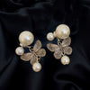Wholesale Metallic Butterfly Pearl Earrings Zinc Alloy Animal Pattern Electroplating Light Luxury Style For Women