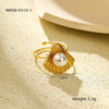Wholesale Metallic Stainless Steel Ring With Starfish Shell Design Electroplating For Women