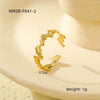 Wholesale Metallic Stainless Steel Ring With Starfish Shell Design Electroplating For Women