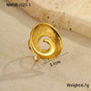 Wholesale Metallic Stainless Steel Ring With Starfish Shell Design Electroplating For Women