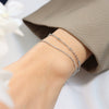 Wholesale Meticulous Double Layer Snake Bone Beaded Chain Exquisite Bracelet In Titanium Steel With 18K Gold Plated Electroplating For Personalized Style