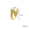 Wholesale Micro Inlaid Zircon Double Headed Snake Shaped Ring For Women Light Luxury Titanium Steel Geometric Design Electroplated