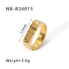 Wholesale Microencrusted Diamond Stainless Steel Doublelayer Pearl Simple Ring Set Geometric Shape Electroplated Hand Jewelry Unisex