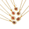 Wholesale Microinlaid Zircon And Ruby Necklace Stainless Steel And Titanium Steel With Geometric Style Electroplating For Women