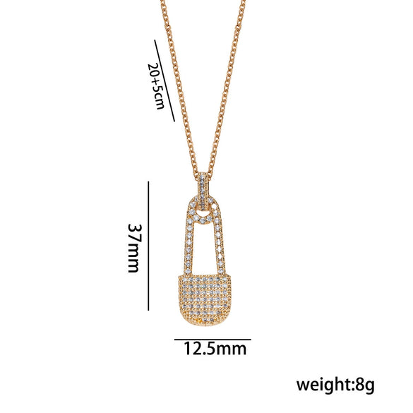 Wholesale Micropaved Zircon Accessories Set Light Luxury Geometric Style Copper O Word Chain Necklace And Earrings For Women And Unisex Vacuum Furnace Electroplated 18K