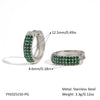 Wholesale Micropaved Zircon Cshaped Stainless Steel Earrings For Women Pvd Vacuum Real Gold Electroplated Geometric Style