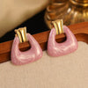Wholesale Midcentury Style Simple Dopamine Color Geometric Trapezoid Hollow Stamped Stainless Steel Earrings Unisex Jewelry