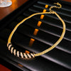 Wholesale Middle Ancient Vintage Alloy Gold Plated Diamond Arc Oil Dropping Clavicle Chain For Women With Geometric Design