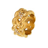 Wholesale Middle Ancient Vintage Twisted Rope Diamond Hollow Twist Ring In Geometric Pattern Titanium Steel Plated With 18K True Gold For Women