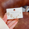 Wholesale Mini Compact Exquisite Women's Earrings Copper Needle Lovely Style With Letters Numbers Text Microinlay