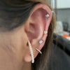 Wholesale Mini Copper Zircon Simple Piercing Earrings With Geometric Design And Electroplating