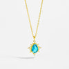 Wholesale Mini Pendant Clavicle Chain Necklace S925 Sterling Silver 18K Gold Plated With Sky Blue Zircon