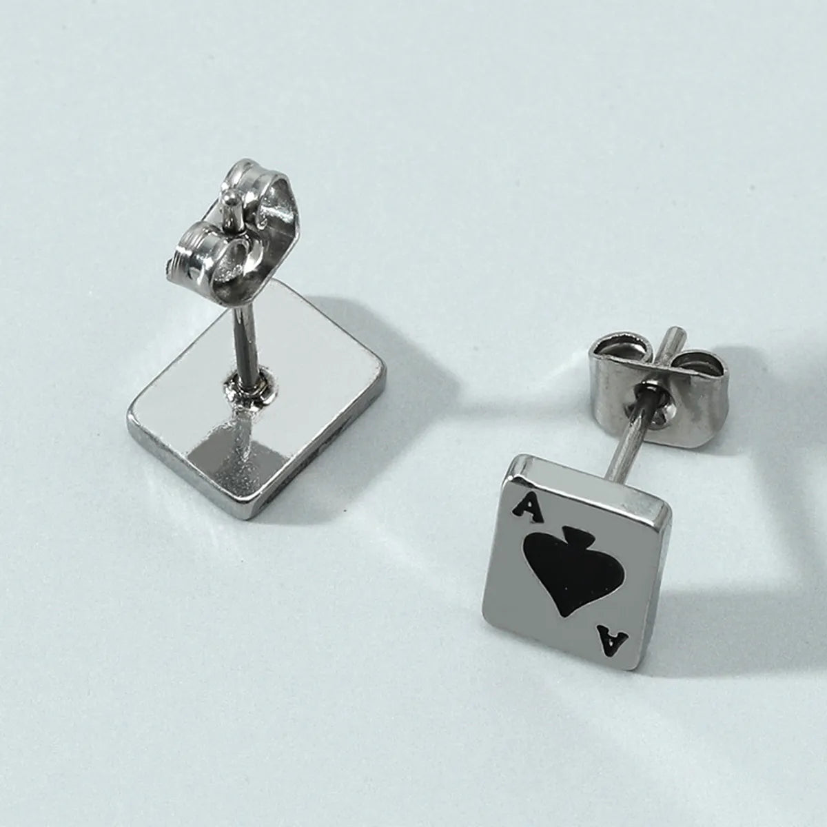 Retro Geometric Stainless Steel No Inlaid Earrings Ear Studs