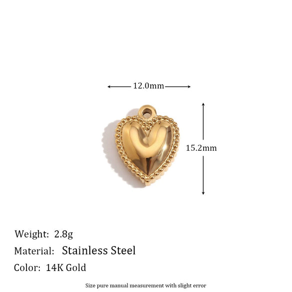 Wholesale Mini Simple Jewelry Accessories Stainless Steel 14K Gold Plated Heartshaped Geometric Pendant For Women With Electroplating And Micro Set Color Diamond
