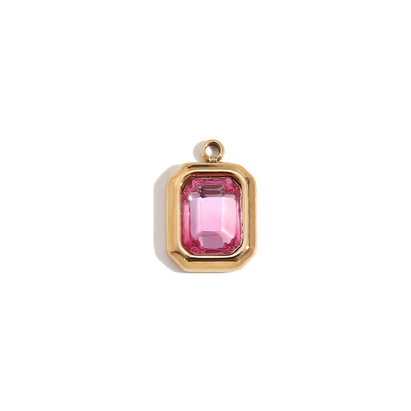 Wholesale Mini Simple Jewelry Accessories Stainless Steel 14K Gold Plated Heartshaped Geometric Pendant For Women With Electroplating And Micro Set Color Diamond