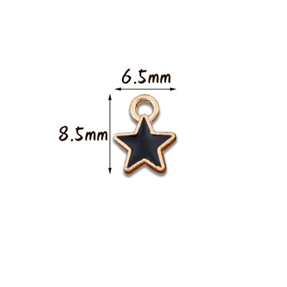 Wholesale Mini Small Star Jewelry Accessories Alloy Dripping Oil Hair Accessories Earrings Necklace Pendant Diy Material