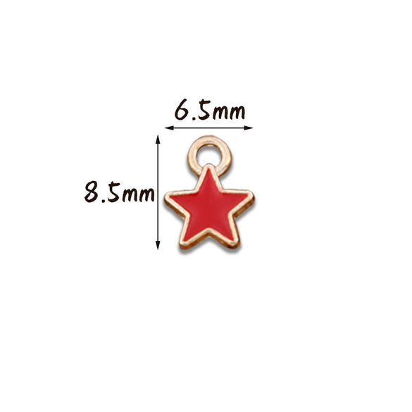 Wholesale Mini Small Star Jewelry Accessories Alloy Dripping Oil Hair Accessories Earrings Necklace Pendant Diy Material