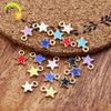 Wholesale Mini Small Star Jewelry Accessories Alloy Dripping Oil Hair Accessories Earrings Necklace Pendant Diy Material