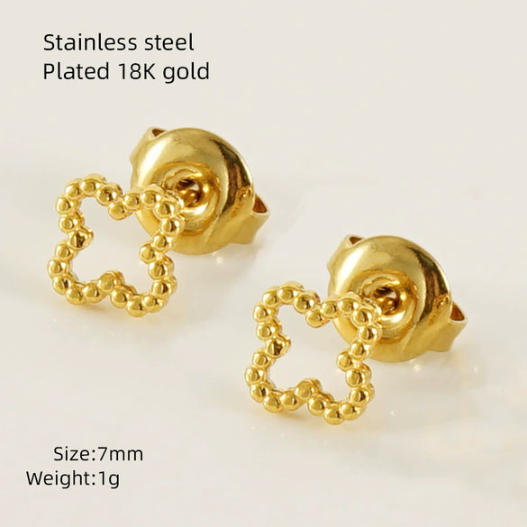 Wholesale Mini 316L Stainless Steel 18K Gold Plated Geometric Earrings For Women