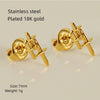 Wholesale Mini 316L Stainless Steel 18K Gold Plated Geometric Earrings For Women