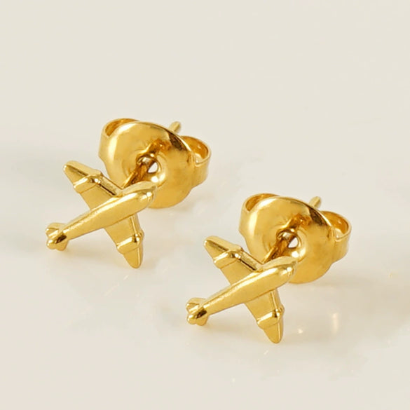 Wholesale Mini 316L Stainless Steel 18K Gold Plated Geometric Earrings For Women