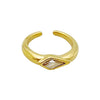 Wholesale Minimalist Allmatch Geometric Stainless Steel Vacuum Plated Real Gold Open Ring For Women