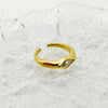Wholesale Minimalist Allmatch Geometric Stainless Steel Vacuum Plated Real Gold Open Ring For Women
