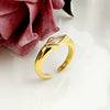 Wholesale Minimalist Allmatch Geometric Stainless Steel Vacuum Plated Real Gold Open Ring For Women