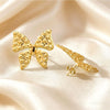 Wholesale Minimalist Animal Stamped Stainless Steel Earrings For Women Dragonfly And Butterfly Design