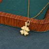 Wholesale Minimalist Asymmetrical Geometric Four Leaf Clover Pattern 18K Gold Electroplated Stainless Steel Pendant Cross Chain Necklace For Women