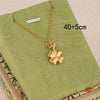 Wholesale Minimalist Asymmetrical Geometric Four Leaf Clover Pattern 18K Gold Electroplated Stainless Steel Pendant Cross Chain Necklace For Women