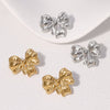 Wholesale Minimalist Bow Tie Electroplated Stainless Steel Earrings For Women