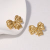 Wholesale Minimalist Bow Tie Electroplated Stainless Steel Earrings For Women