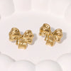 Wholesale Minimalist Bow Tie Electroplated Stainless Steel Earrings For Women