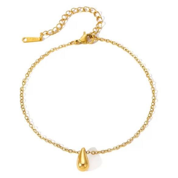 Wholesale Minimalist Cold Style Electroplated Titanium Steel Necklace And Bracelet With Love Water Drop And Bell Patterns For Women