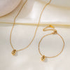 Wholesale Minimalist Cold Style Electroplated Titanium Steel Necklace And Bracelet With Love Water Drop And Bell Patterns For Women