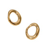 Wholesale Minimalist Cold Style Geometric Hollow Irregular Stainless Steel Circle Earrings With Electroplating