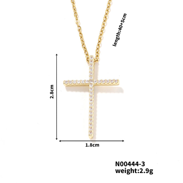 Wholesale Minimalist Copper Clavicle Chain Cross Jewelry Necklace For Women And Men With Electroplating