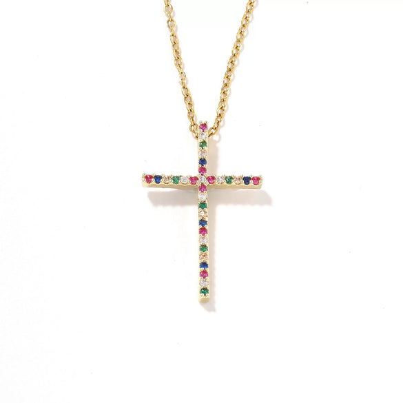 Wholesale Minimalist Copper Clavicle Chain Cross Jewelry Necklace For Women And Men With Electroplating