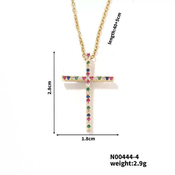 Wholesale Minimalist Copper Clavicle Chain Cross Jewelry Necklace For Women And Men With Electroplating