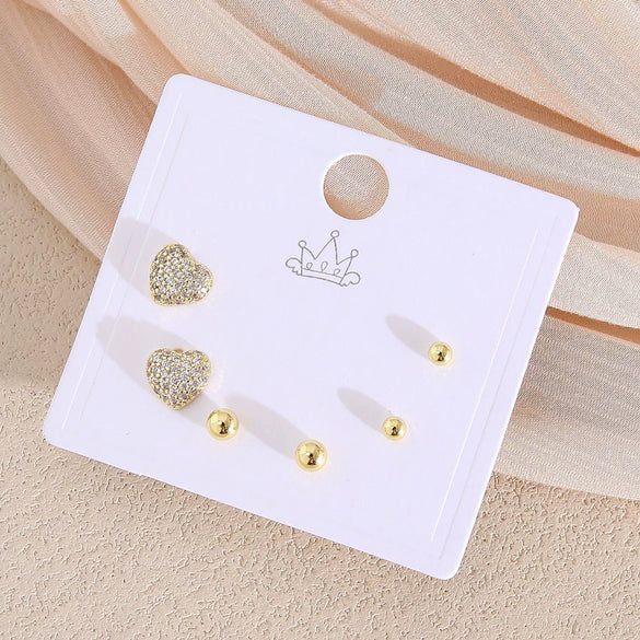 Wholesale Minimalist Copper Earrings With Heart Drop Geometric Shapes Electroplated For Women