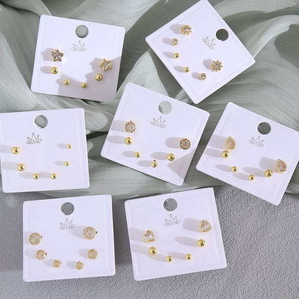 Wholesale Minimalist Copper Earrings With Heart Drop Geometric Shapes Electroplated For Women