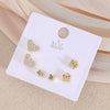 Wholesale Minimalist Copper Earrings With Heart Drop Geometric Shapes Electroplated For Women