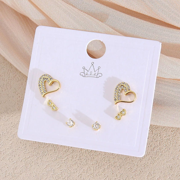 Wholesale Minimalist Copper Earrings With Heart Drop Geometric Shapes Electroplated For Women