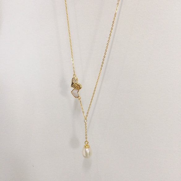 Wholesale Minimalist Copper Freshwater Pearl Pendant Jewelry With Rice And Droplet Shape Pearls