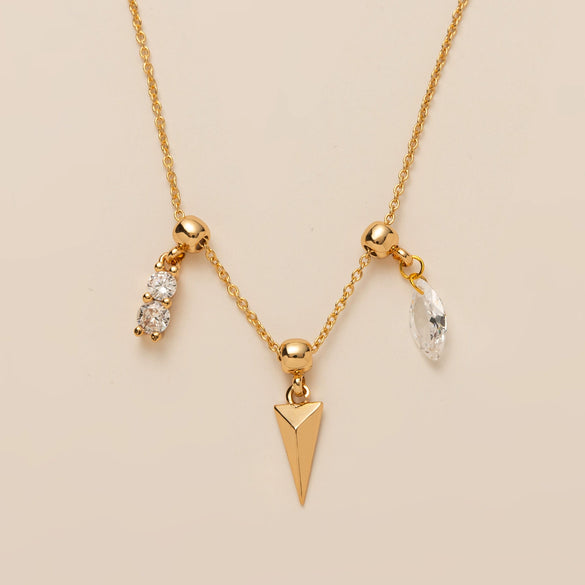 Wholesale Minimalist Copper Heart Shape Zircon Necklace For Women With Electroplating