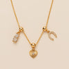 Wholesale Minimalist Copper Heart Shape Zircon Necklace For Women With Electroplating